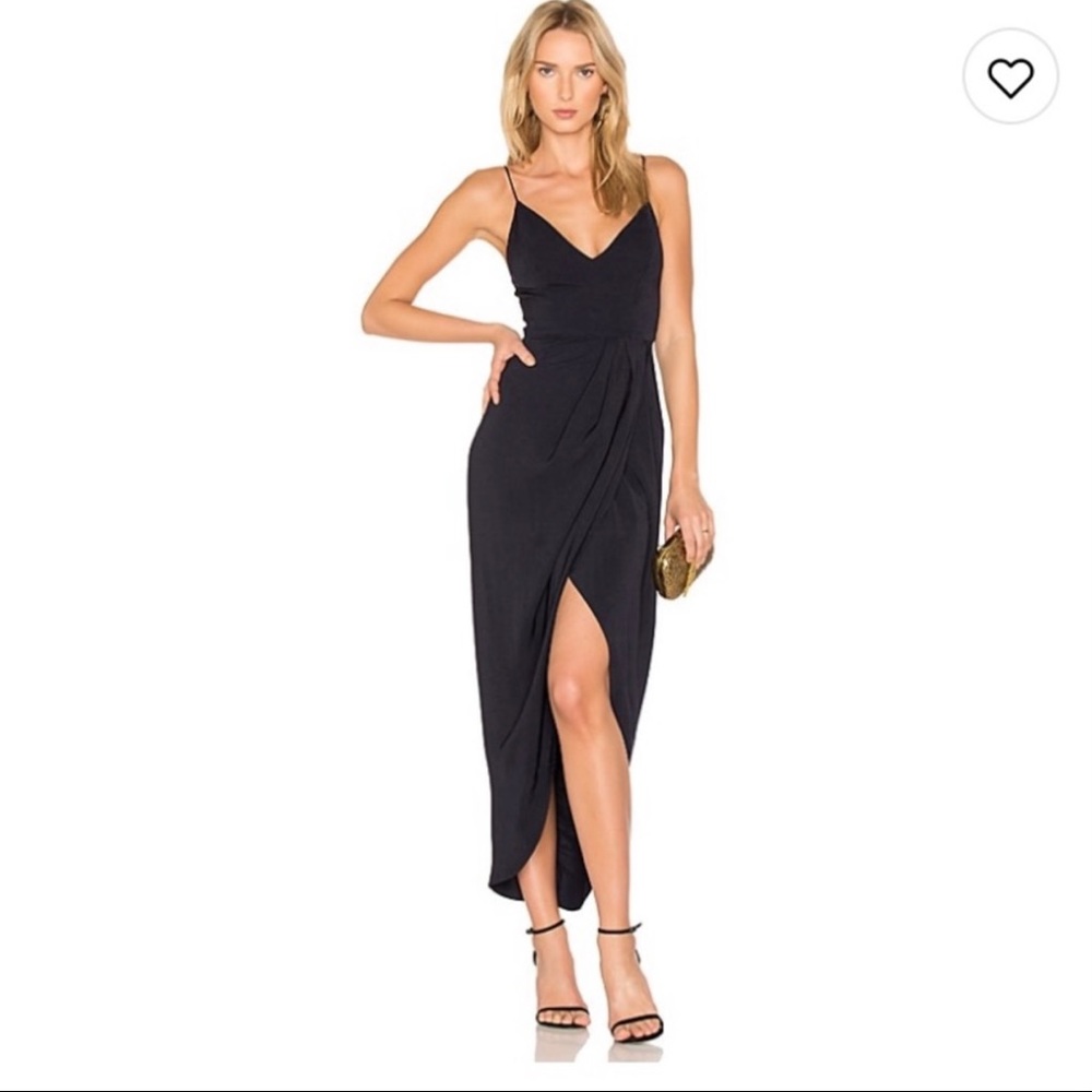 Shona Joy Cocktail Draped Dress in Black